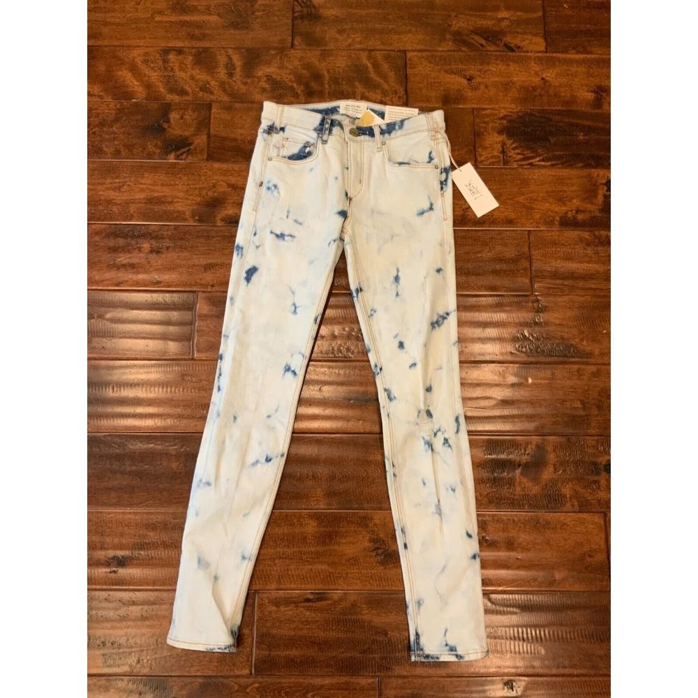 McGuire "Newton Skinny" Bleached Denim Santana Wash Jeans, Size 24 NWT! $248
